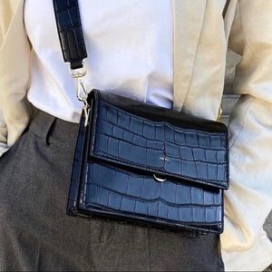 JW PEI Mini Flap Bag in Block Croc